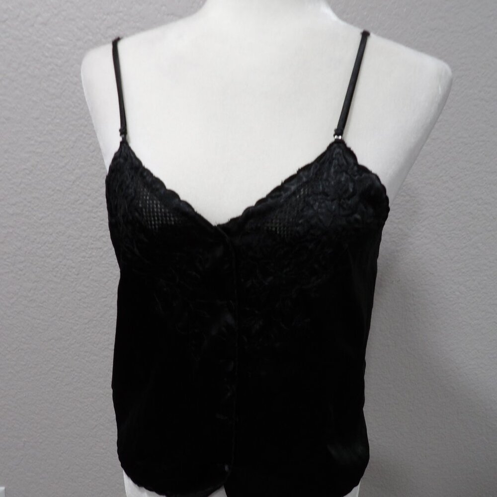 Vintage Executive Collection Women's 100% Pure Silk Black Camisole Size XL